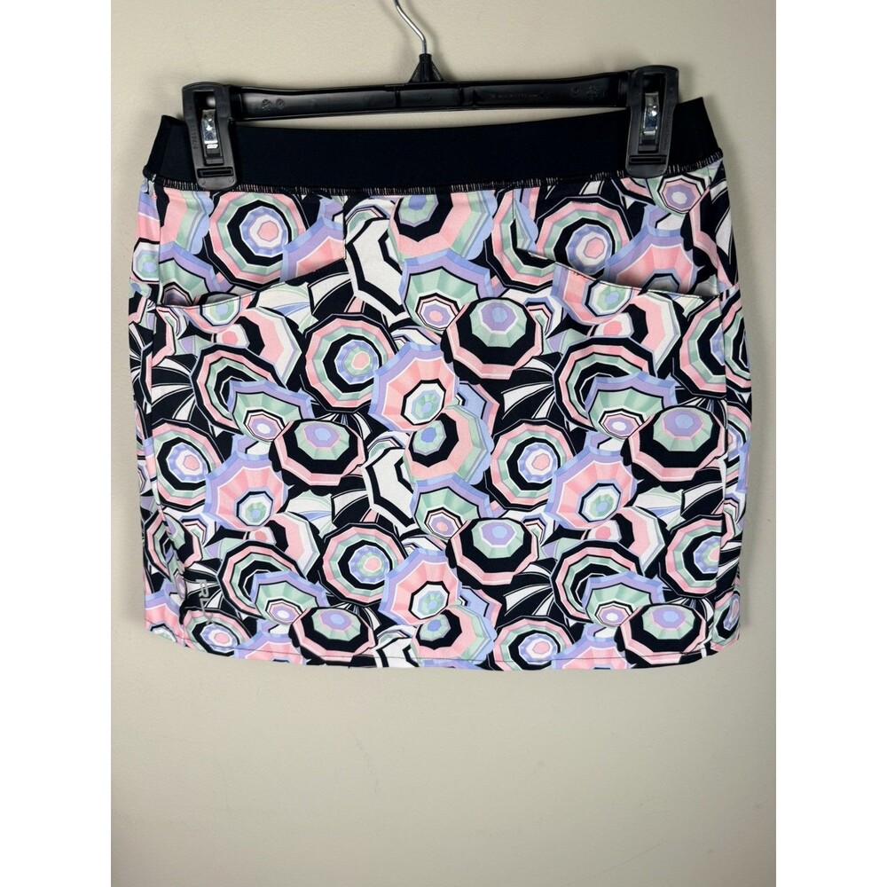 RLX Ralph Lauren Geo-Print 4-Way-Stretch Skort Umbrella Black Women’s Golf S